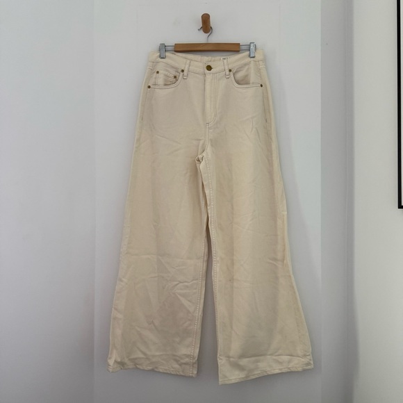 Rag & Bone ecru Sofie high-rise wide-leg jeans - size 30 - Picture 6 of 8